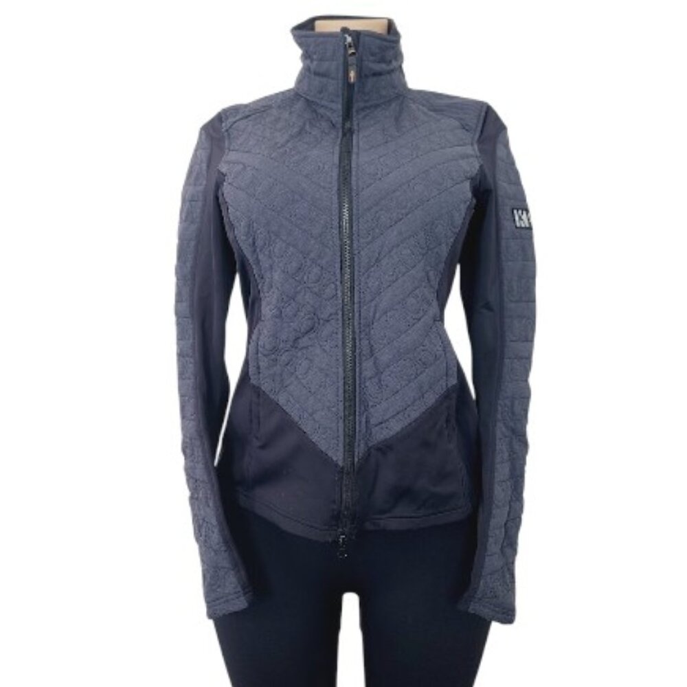 Kerrits Women's Navy Black Long Sleeve Spiral Quilted Winter Riding Jacket Sz S - Picture 1 of 7